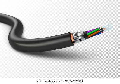 Cable curl and structure on a transparent background. Vector illustration