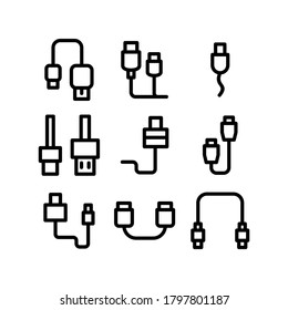 cable data icon or logo isolated sign symbol vector illustration - Collection of high quality black style vector icons
