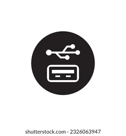 Cable, data, Data cable, USB cable, Conncection, USB female point icon vector. 