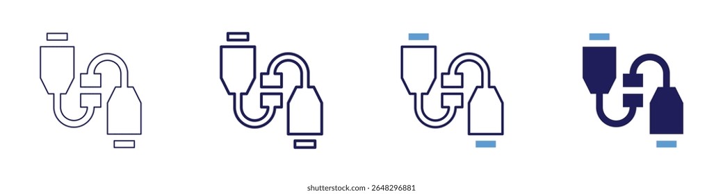Cable demand icon in 4 different styles. Thin Line, Line, Bold Line, Duotone. Duotone style. Editable stroke.