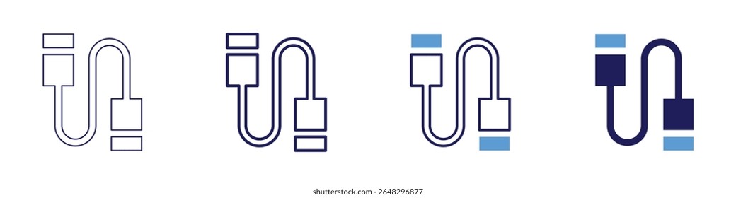 Cable detection icon in 4 different styles. Thin Line, Line, Bold Line, Duotone. Duotone style. Editable stroke.