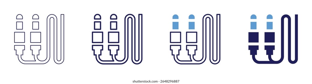 Cable education icon in 4 different styles. Thin Line, Line, Bold Line, Duotone. Duotone style. Editable stroke.