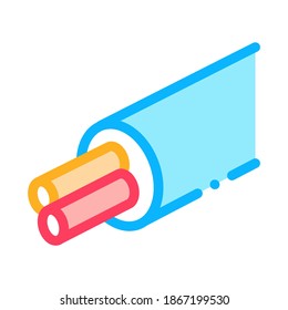 Kabel mit elektrischen Akkorden Farbsymbol Vektorgrafik. Kabel mit Stromkabel-Schild. einzelne Symbolillustration