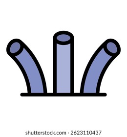 Cable end icon. Outline cable end vector icon color flat isolated