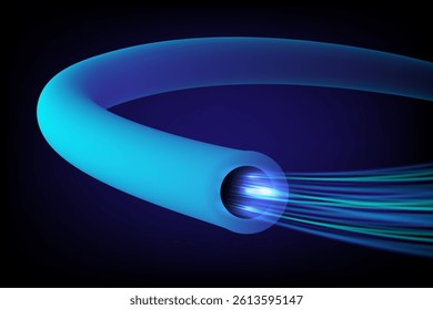 Cable fiber optic High speed signal, communication technology and connecting concept, Vector illustration