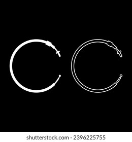 Cable for gas clutch car pull manual transmission rope part set icon white color vector illustration image solid fill outline contour line thin flat style