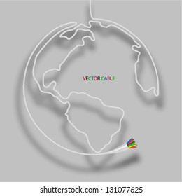 Cable globe. Vector illustration.