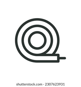 Cable hank isolated icon, cable roll vector icon with editable stroke