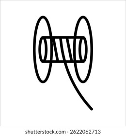 Icono aislado del gancho del cable, icono del Vector del rollo del cable con movimiento editable