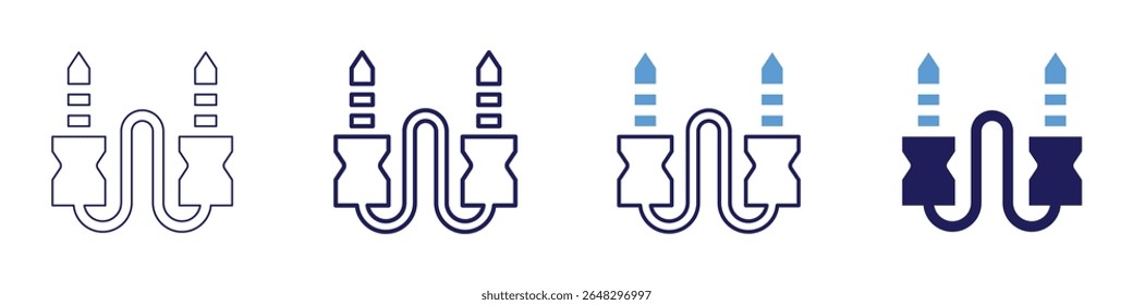 Cable harness icon in 4 different styles. Thin Line, Line, Bold Line, Duotone. Duotone style. Editable stroke.