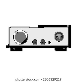 cable headphone amp game pixel art retro vector. bit cable headphone amp. old vintage illustration