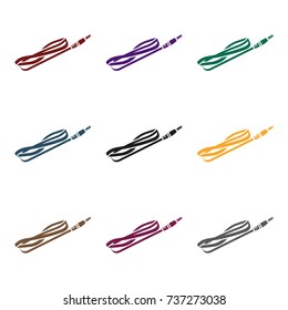 Cable icon in black style isolated on white background. Personal computer symbol stock vector illustration.