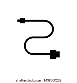 Cable icon flat style design