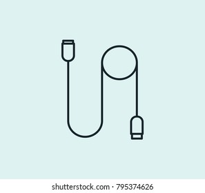 Cable icon line isolated on clean background. Plug concept drawing icon line in modern style. Vector illustration for your web site mobile logo app UI design.