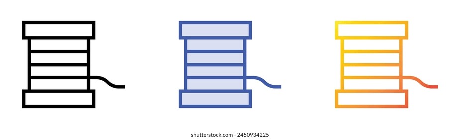cable icon. Linear, Blue Fill and Gradient Style Design Isolated On White Background