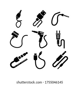 icono de cable o logotipo símbolo de signo aislado ilustración vectorial - Colección de iconos vectoriales de estilo negro de alta calidad
