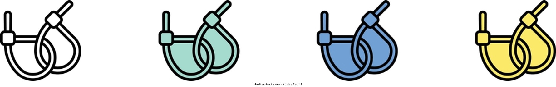 cable icon. Outline, Green, Blue and Yellow Style Design Isolated On White Background