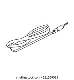 Cable icon in outline style isolated on white background. Personal computer symbol stock vector illustration.