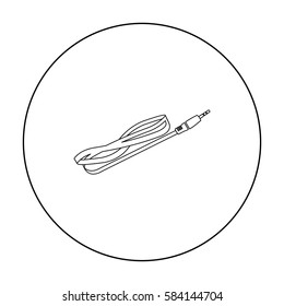 Cable icon in outline style isolated on white background. Personal computer symbol stock vector illustration.