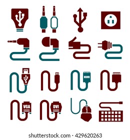cable icon set