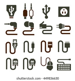 cable icon set