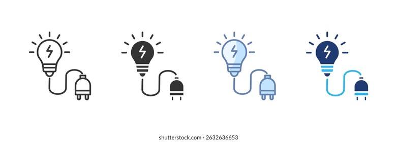 Cable Icon Set Multiple Style Collection