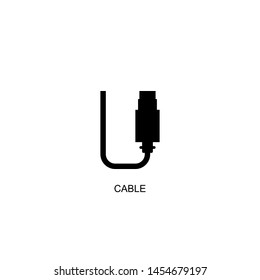cable icon vector black design
