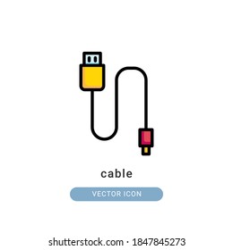 cable icon vector illustration. cable icon lineal color design.