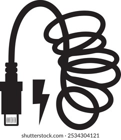 Plantilla del logotipo de la Ilustración vectorial del icono del cable para muchos propósitos