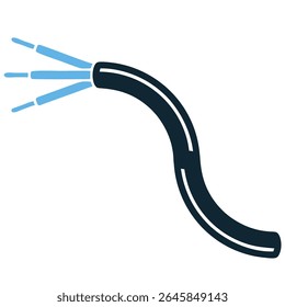 Cable icon vector, representing connection, power, and communication. Perfect for networking, electrical wiring, data transfer, and infrastructure-related designs.