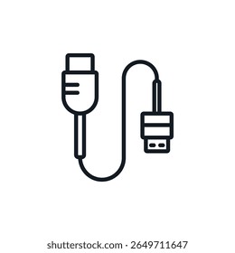 cable icons isolated on White Background. Flat style design,symbol collection