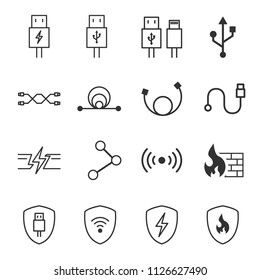 cable icons vector illustration