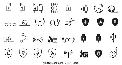 cable icons vector illustration .