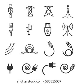 cable icons vector illustration