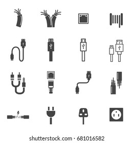 cable icons vector illustration