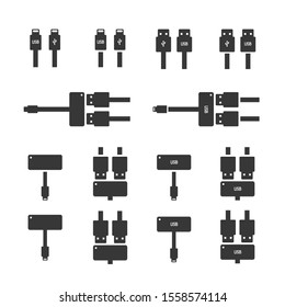 cable icons wire vector illustration
