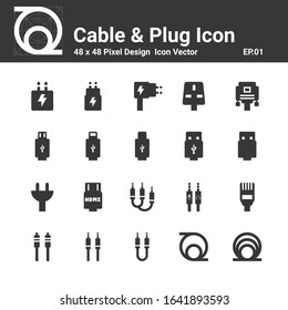 cable icons wire vector illustration