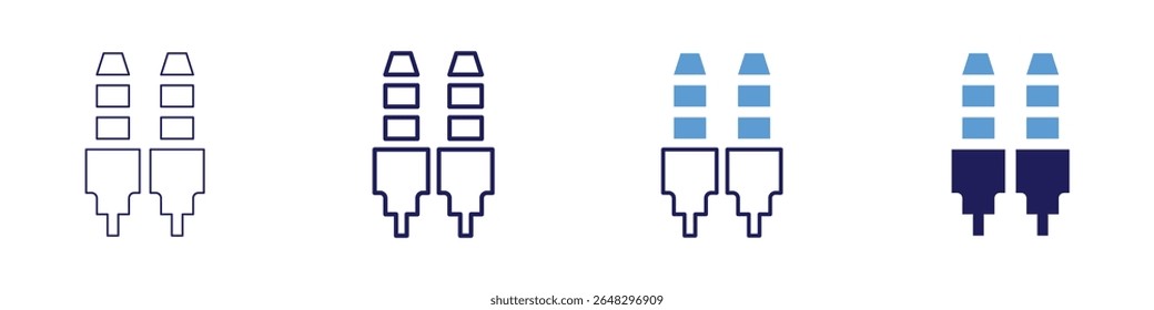 Cable industry icon in 4 different styles. Thin Line, Line, Bold Line, Duotone. Duotone style. Editable stroke.