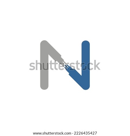 Cable instalation logo design vector template