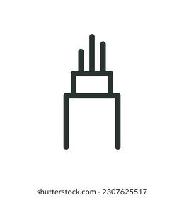 Cable isolated icon, 3 core cable vector icon with editable stroke