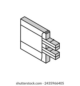 cable laying in skirting board isometric icon vector. cable laying in skirting board sign. isolated symbol illustration