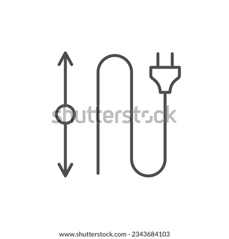 Cable length line outline icon