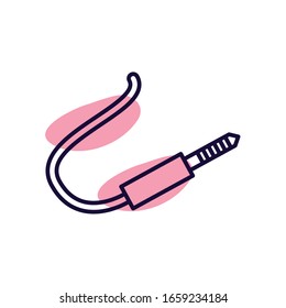 diseño de icono de estilo línea de cable, música melodía canción música arte musical y tema de composición Ilustración vectorial