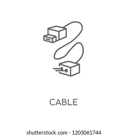 Cable linear icon. Cable concept stroke symbol design. Thin graphic elements vector illustration, outline pattern on a white background, eps 10.