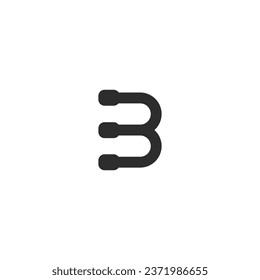 Logo del cable en forma de letra B o número 3 sobre fondo blanco