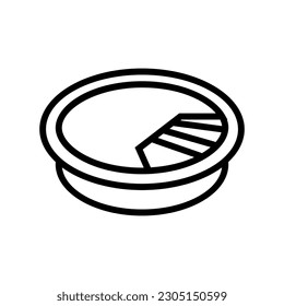 cable management grommet hardware furniture fitting line icon vector. cable management grommet hardware furniture fitting sign. isolated contour symbol black illustration