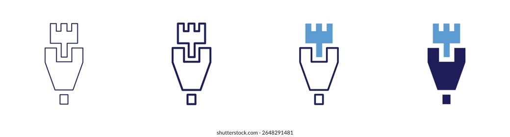 Cable management icon in 4 different styles. Thin Line, Line, Bold Line, Duotone. Duotone style. Editable stroke.