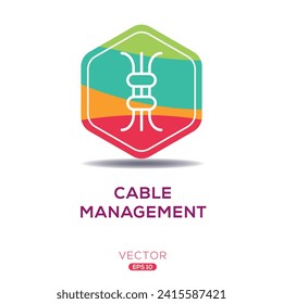 Cable management Icon, Vector sign.