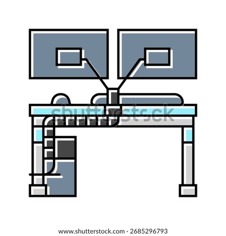 cable management system gaming rig color icon vector. cable management system gaming rig sign. isolated symbol illustration