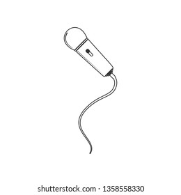 cable microphone icon. Element of zoo for mobile concept and web apps icon. Outline, thin line icon for website design and development, app development